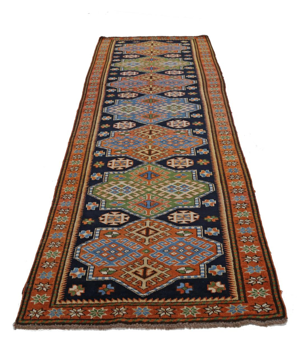 Hand Knotted Vintage Turkish Kars Wool Rug 2' 8" x 7' 7" - No. AT28343
