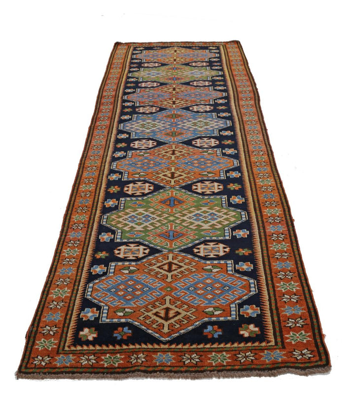 Hand Knotted Vintage Turkish Kars Wool Rug 2' 8" x 7' 7" - No. AT28343