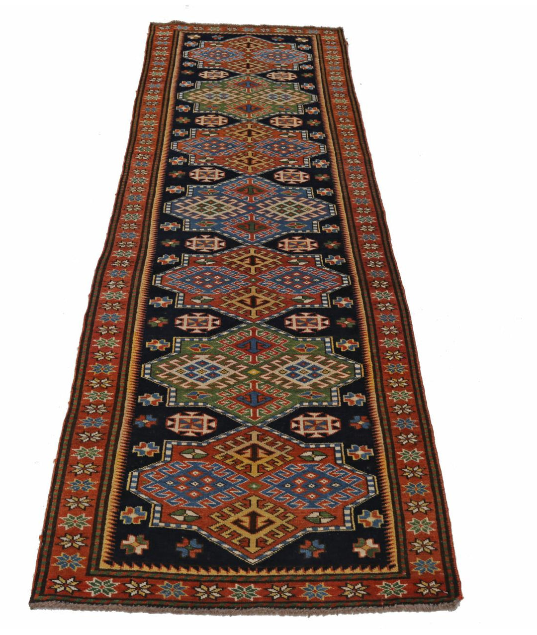 Hand Knotted Vintage Turkish Kars Wool Rug 2' 8" x 7' 7" - No. AT28343