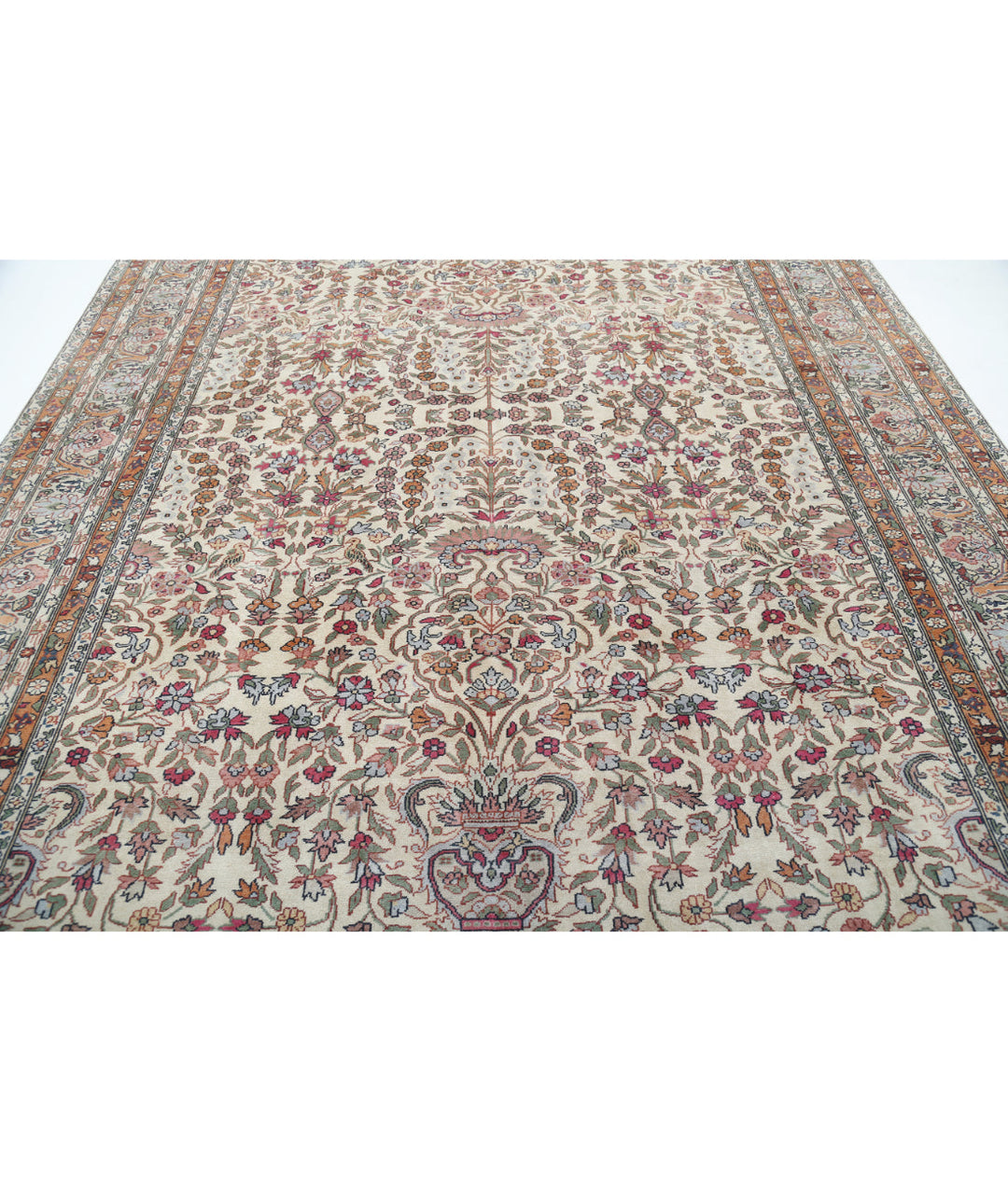 Hand Knotted Vintage Turkish Kayseri Wool Rug 9' 1" x 13' 1" - No. AT78594
