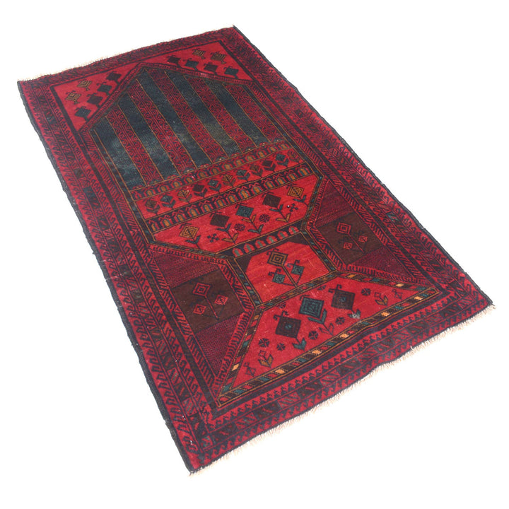 Afghan Prayer Rug 3' x 5'2" Hand-Knotted view