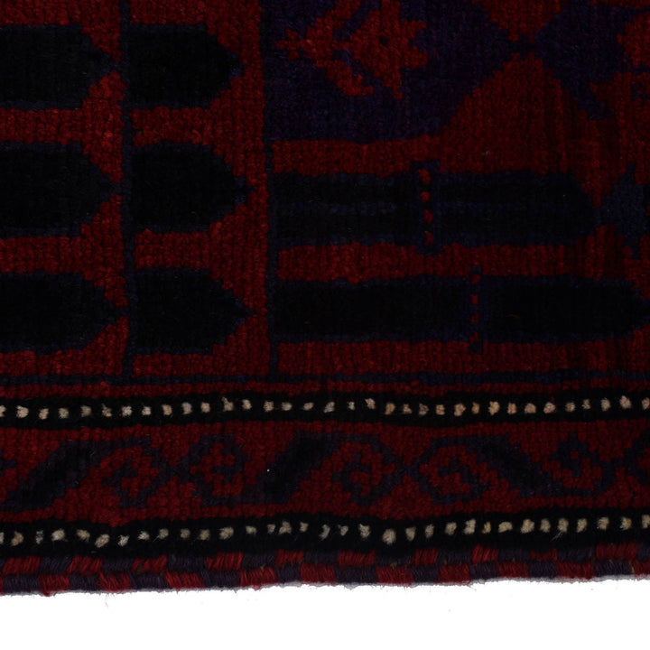 Afghan Prayer Rug 3'0" x 4'4" Hand-Knotted detail
