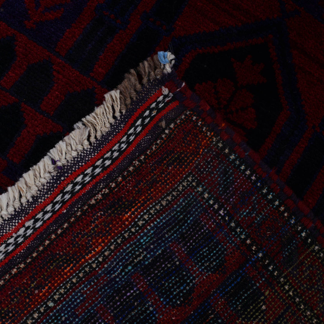 Afghan Prayer Rug 3'0" x 4'4" Hand-Knotted border