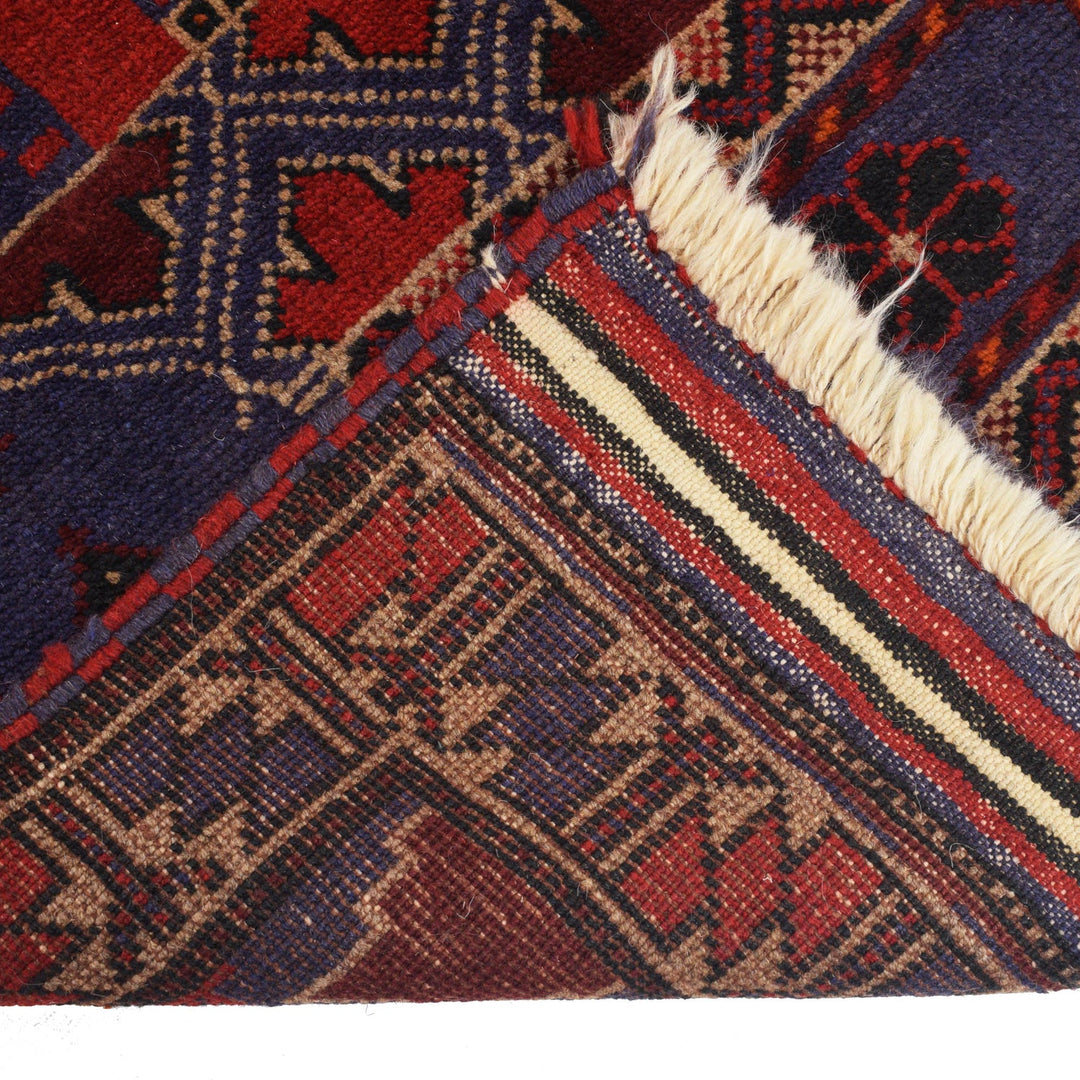 Afghan Prayer Rug 3'0" x 4'5" Hand-Knotted border
