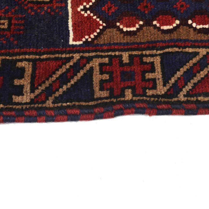 Afghan Prayer Rug 3'0" x 4'9" Hand-Knotted detail