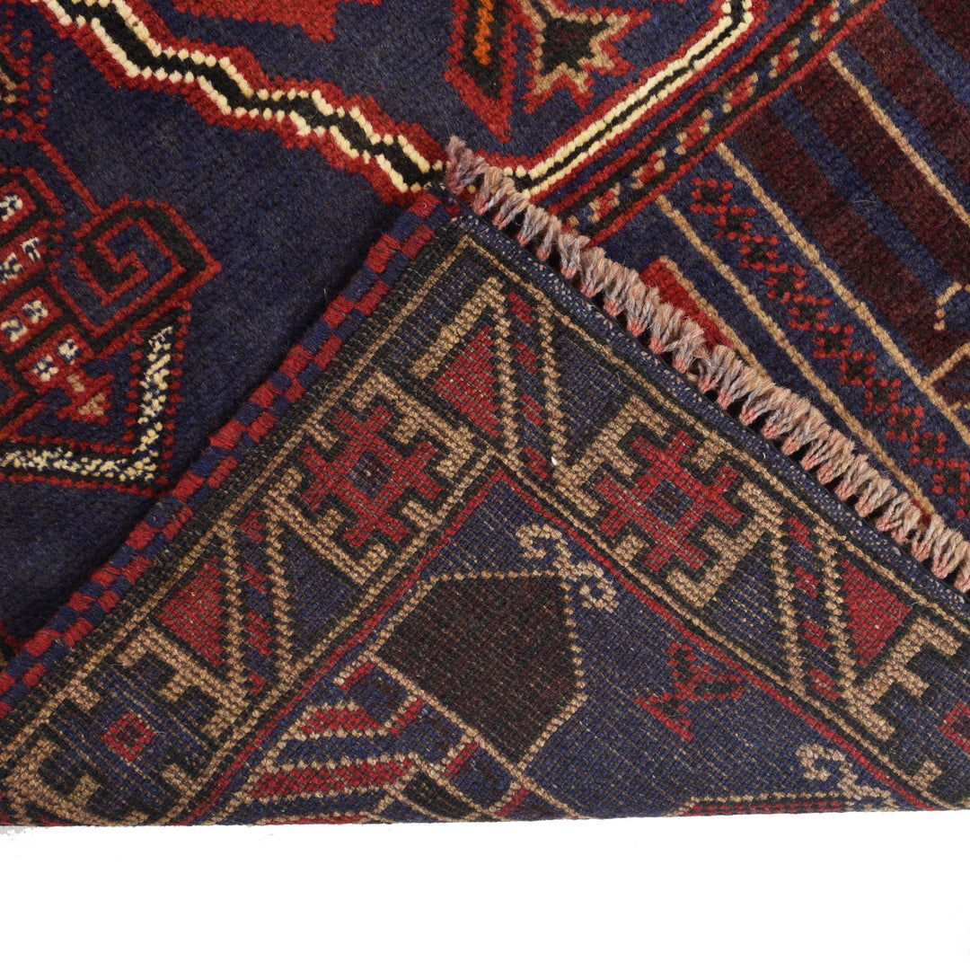 Afghan Prayer Rug 3'0" x 4'9" Hand-Knotted border