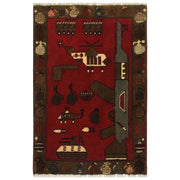 Afghan War Rug 1'9" x 2'9" - No. AL80251