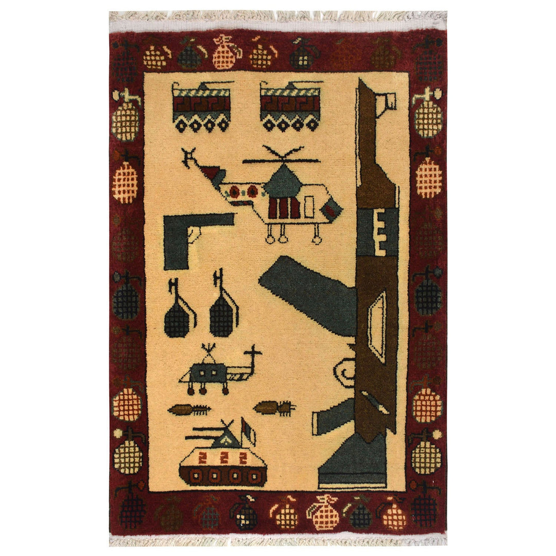 Afghan War Rug 2' x 3'" - No. AL52521