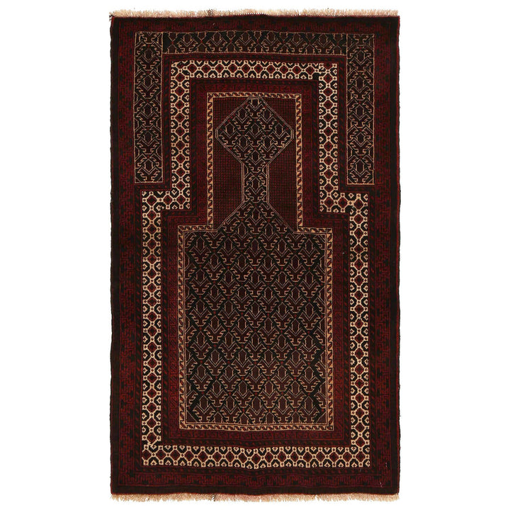 Afghan Prayer Rug 3' x 5' Hand-Knotted