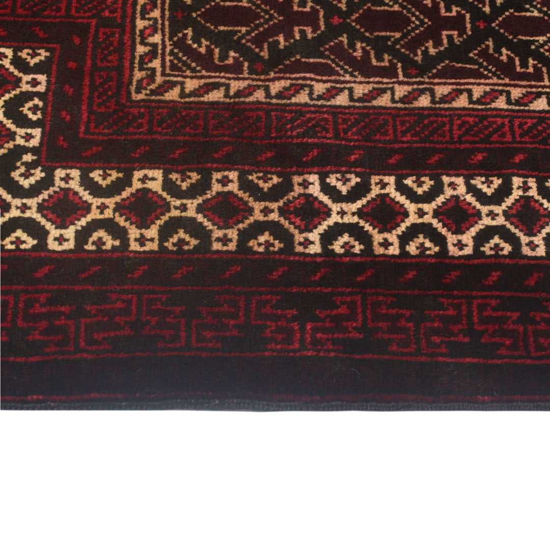 Afghan Prayer Rug 3' x 5' Hand-Knotted detail