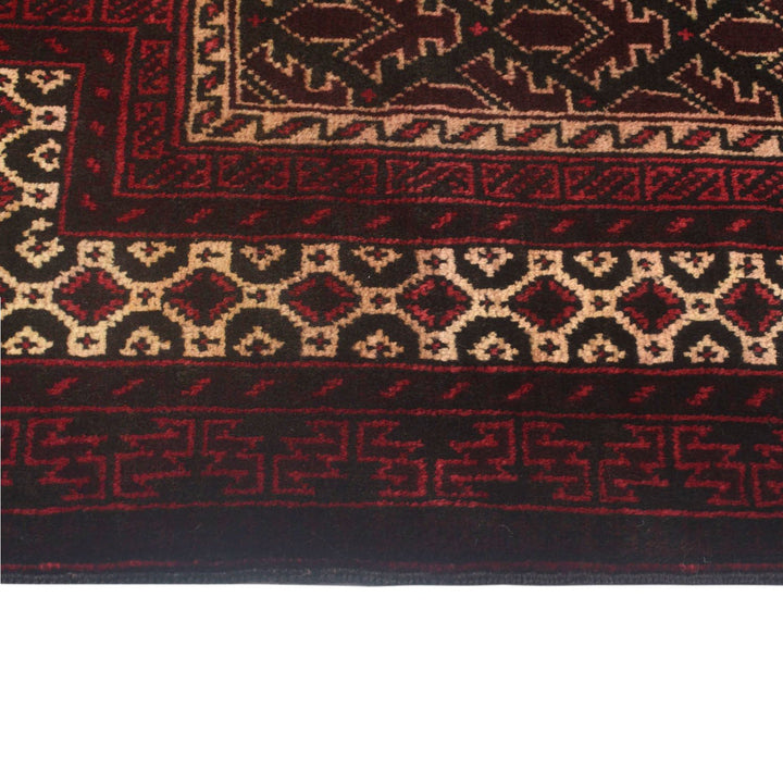 Afghan Prayer Rug 3' x 5' Hand-Knotted detail