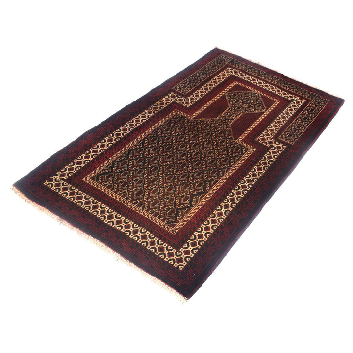 Afghan Prayer Rug 3' x 5' Hand-Knotted pattern
