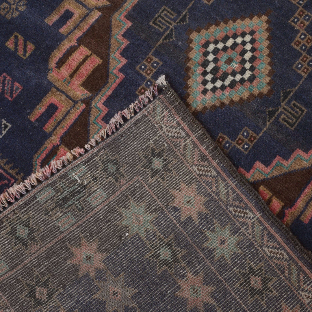 Afghan Prayer Rug 3'1" x 4'1" Hand-Knotted border