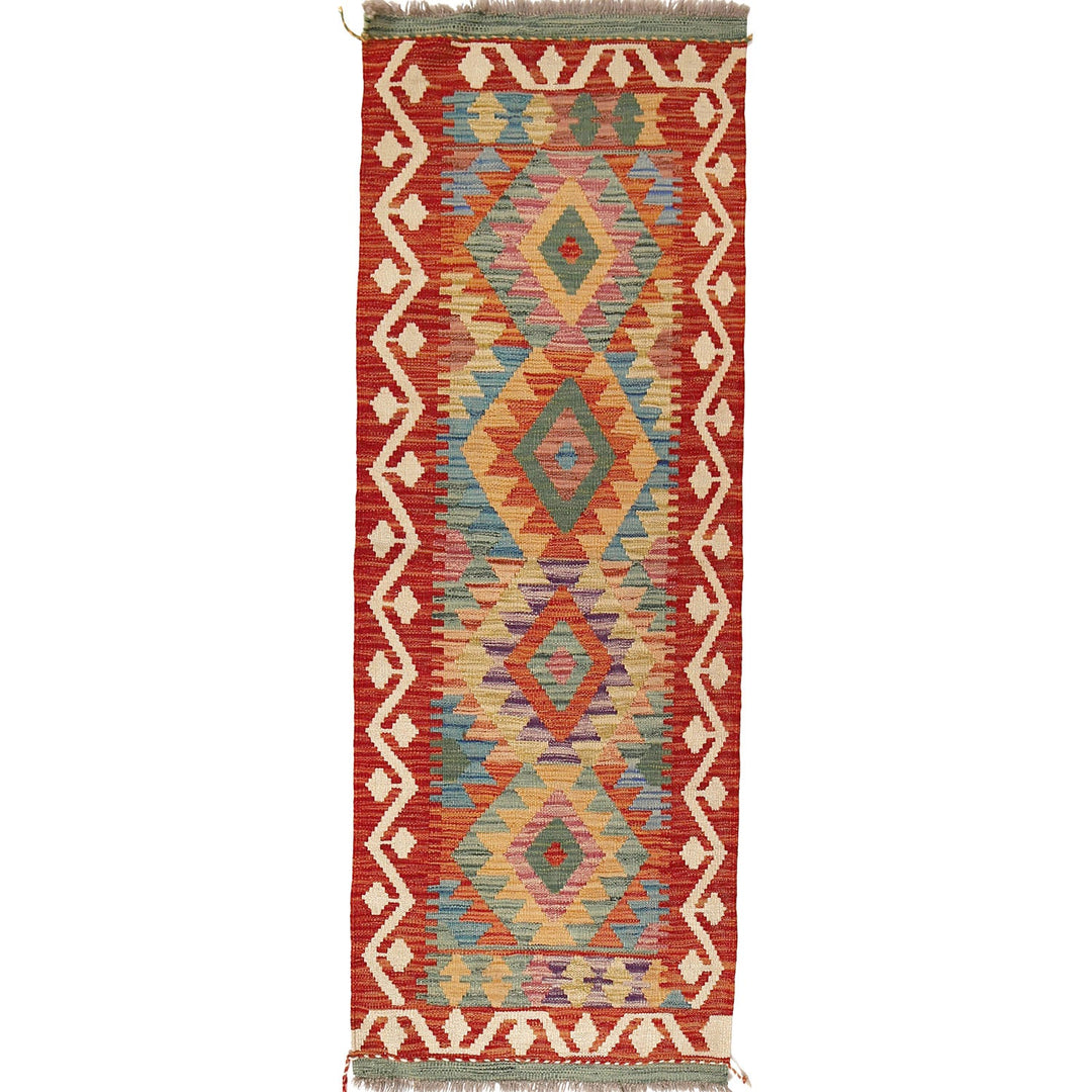 Afghan Kilim Rug 2' x 5'8" Flat-Weave