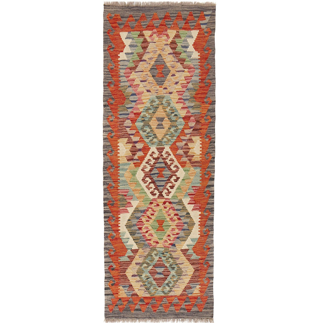 Afghan Kilim Rug 2' x 5'9" Flat-Weave
