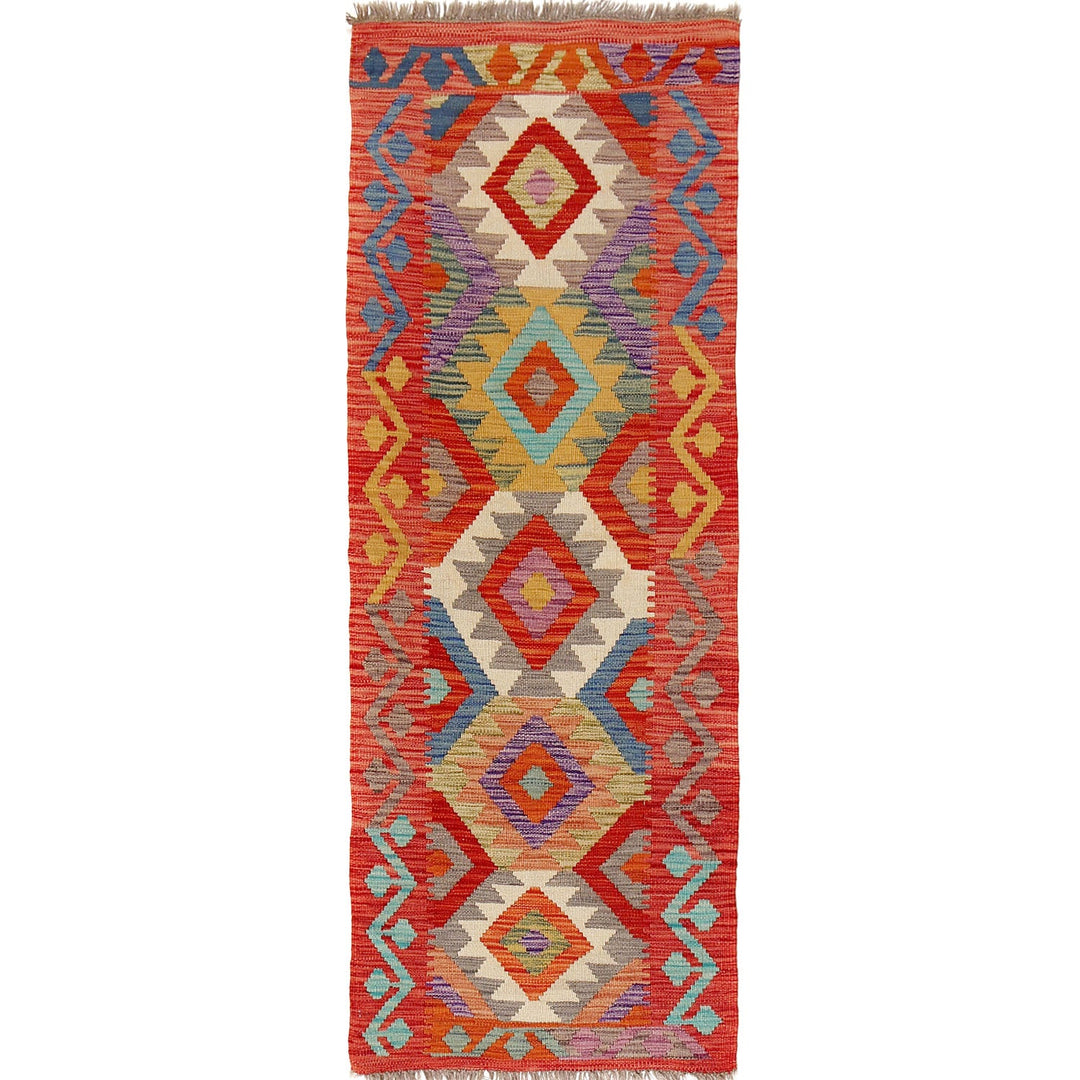 Afghan Kilim Rug 2' x 5'7" Flat-Weave
