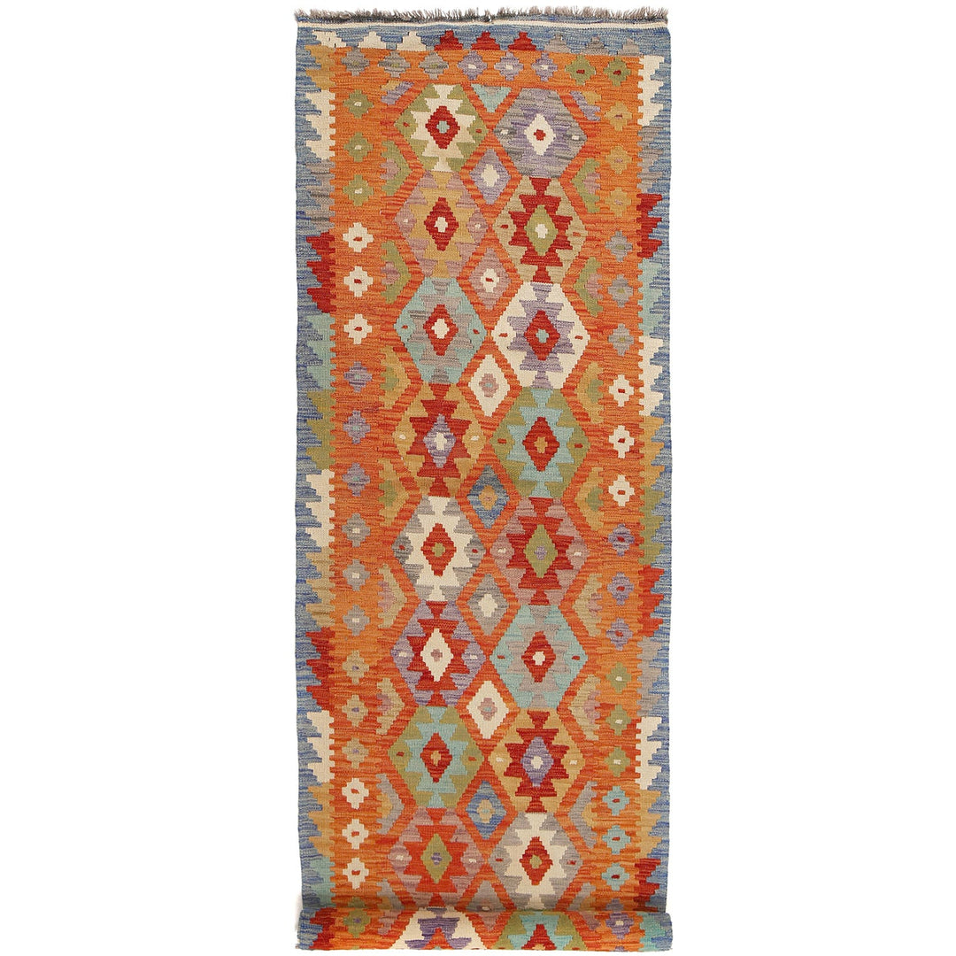 Afghan Kilim Rug 2'8" x 9'5" Flat-Weave