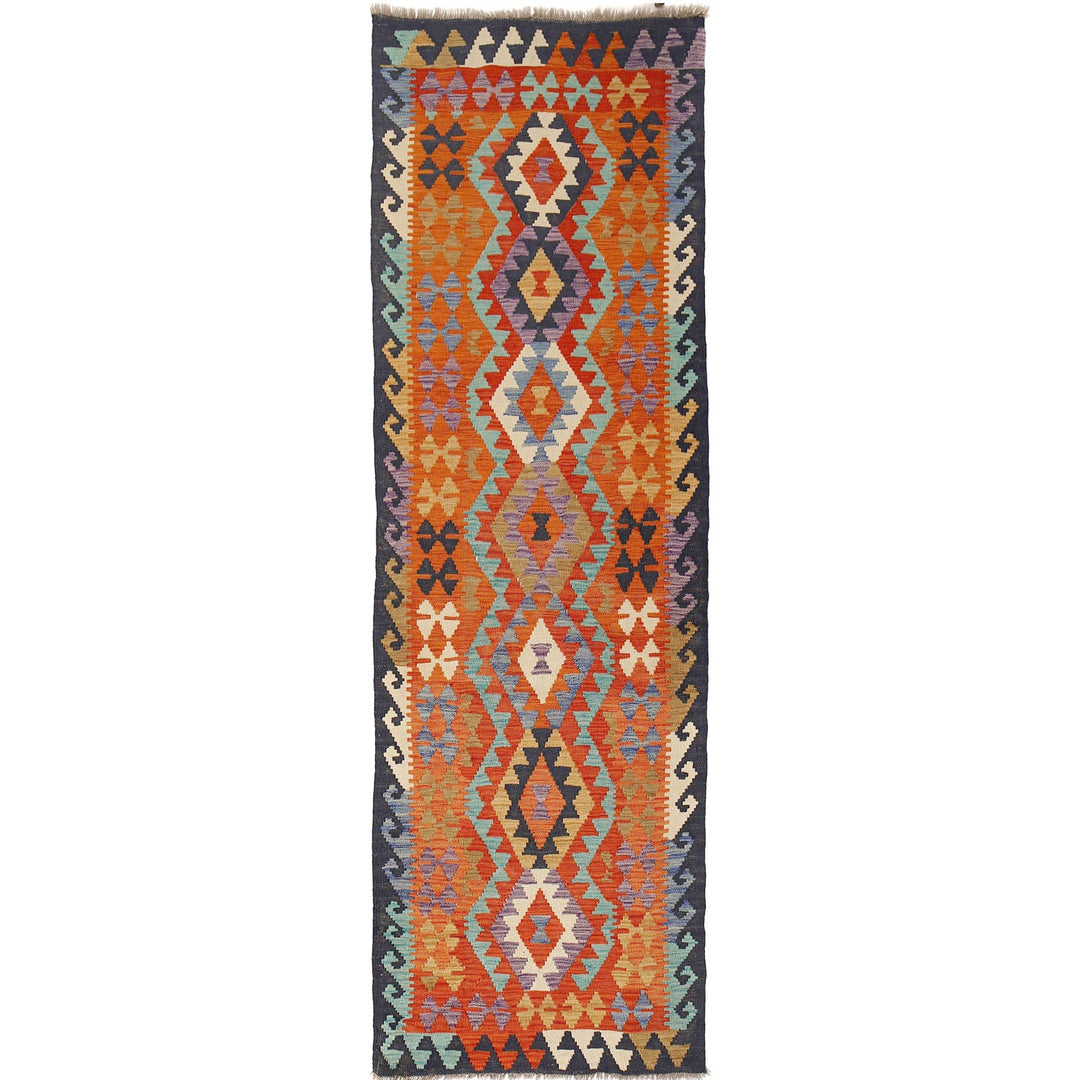 Afghan Kilim Rug 2'8" x 9'5" Flat-Weave