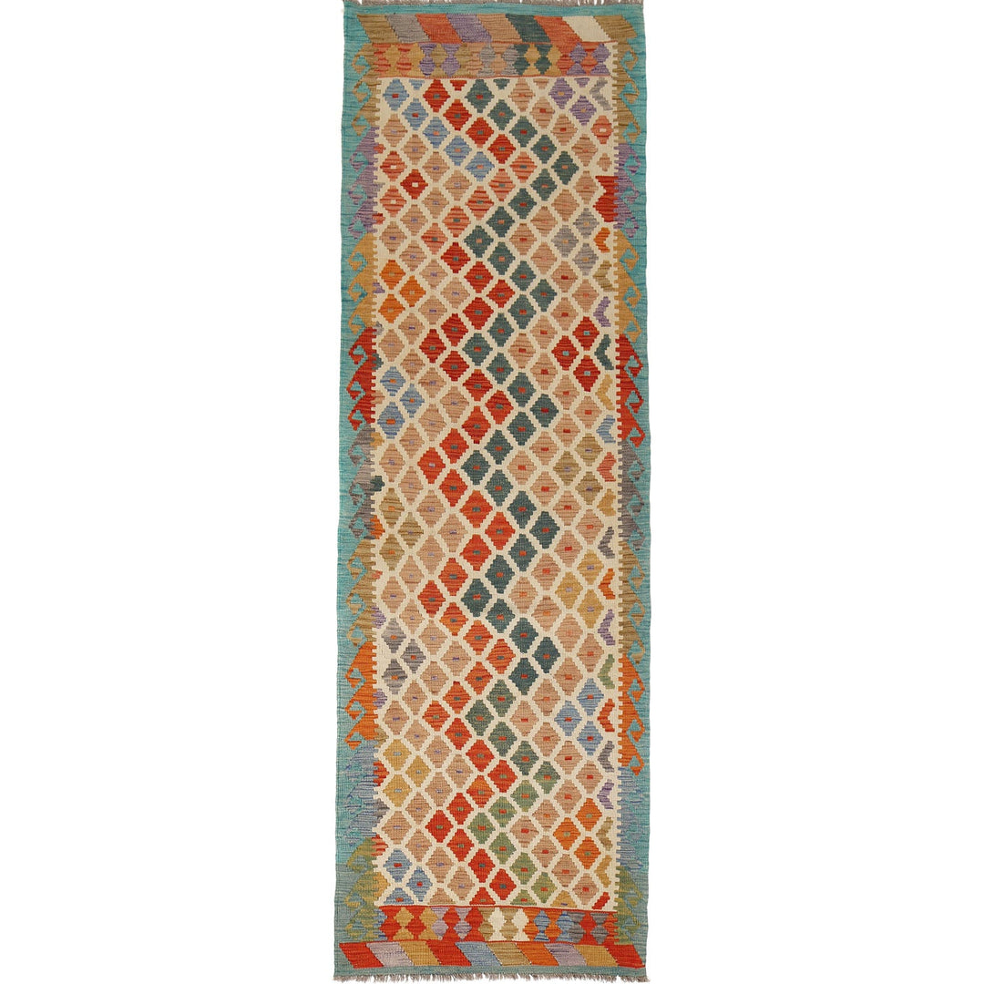 Afghan Kilim Rug 3' x 9'2" Flat-Weave