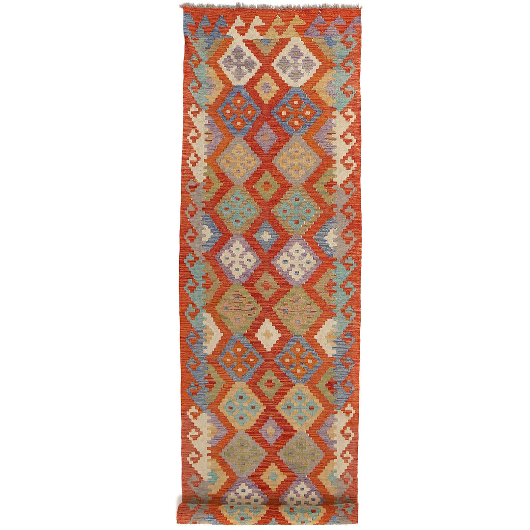 Afghan Kilim Rug 2'7" x 9'6" Flat-Weave