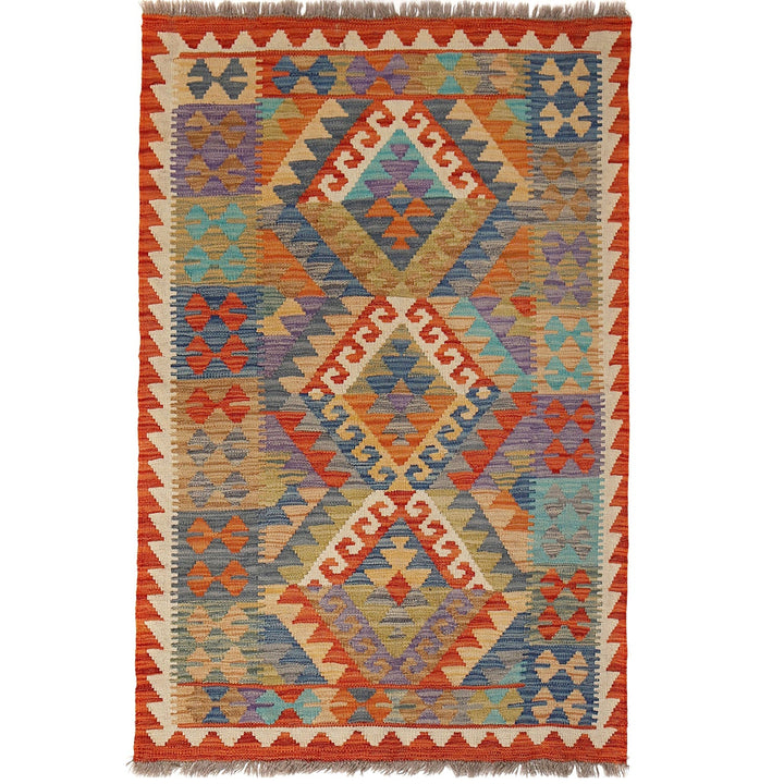 Vegetable Kilim 3' 3" x 4' 9" - No. AL83983