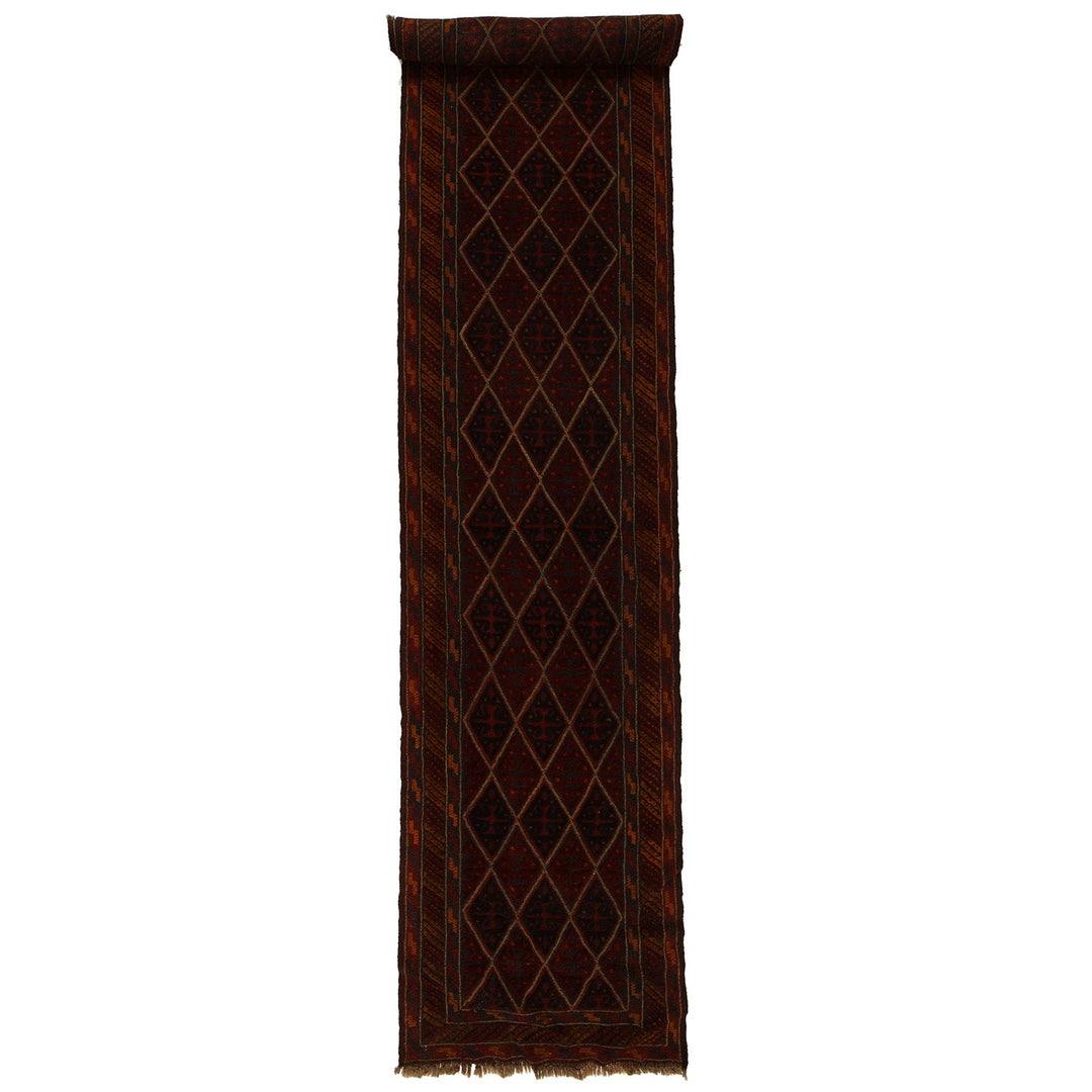 Afghan Mashwani Rug 2'4" x 11'6" Hand-Knotted