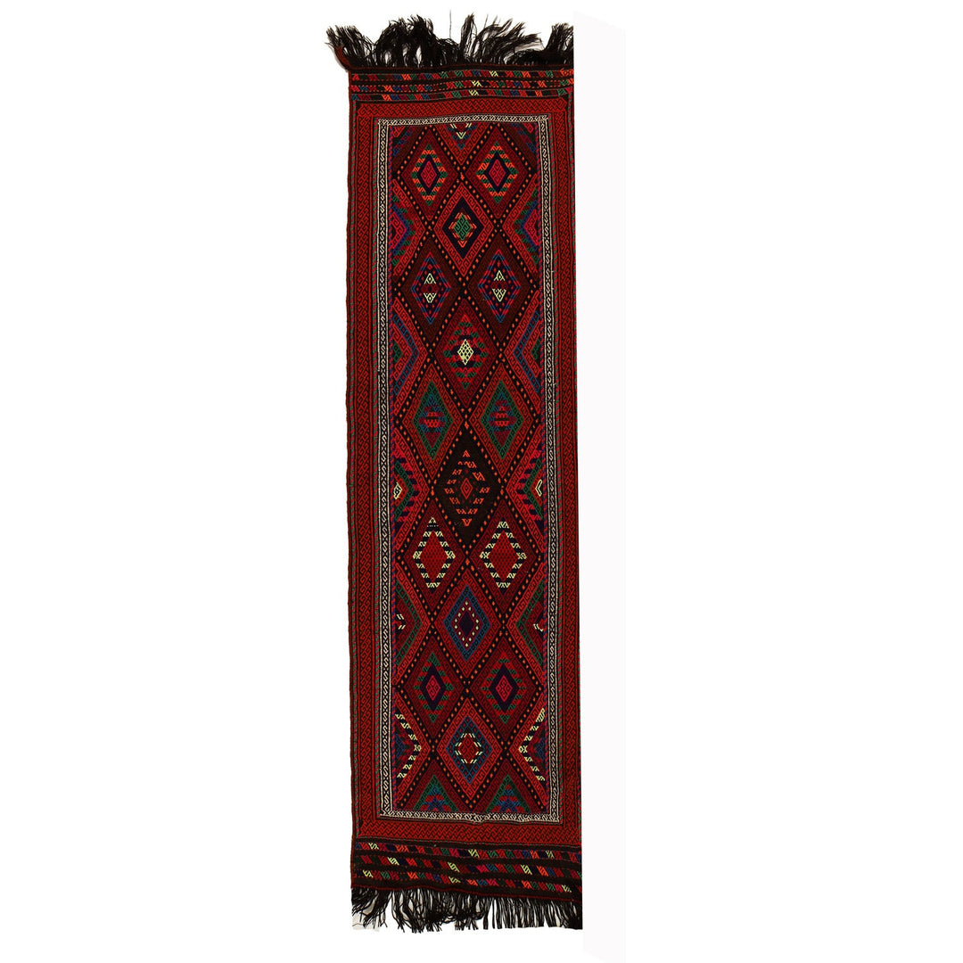 Afghan Suzuni Kilim Rug 2'1" x 7'8" Flat-Weave