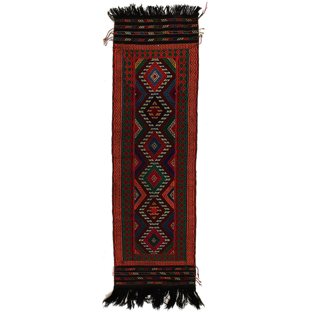 Afghan Suzuni Kilim Rug 2'0" x 6'5" Flat-Weave