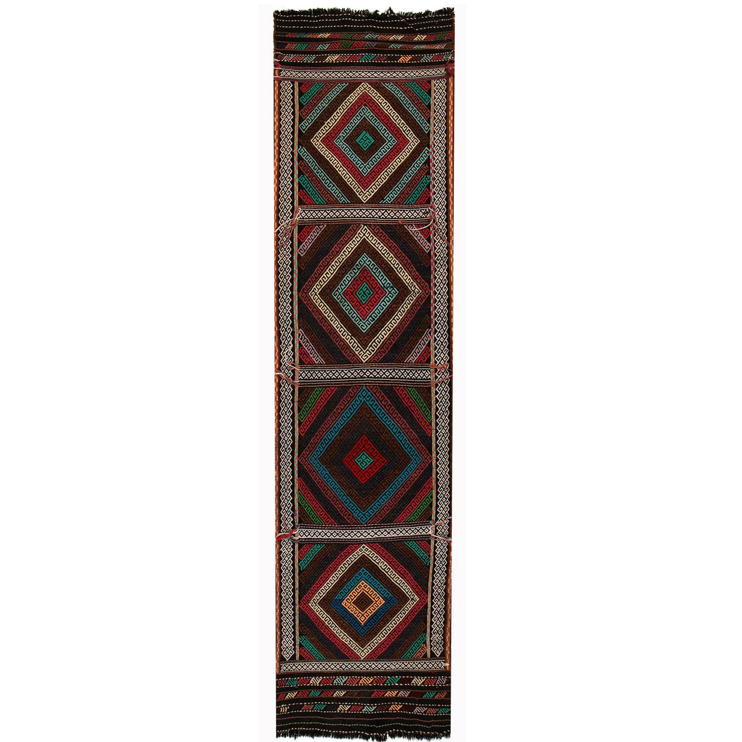 Afghan Suzuni Kilim Rug 2'2" x 9'2" Flat-Weave