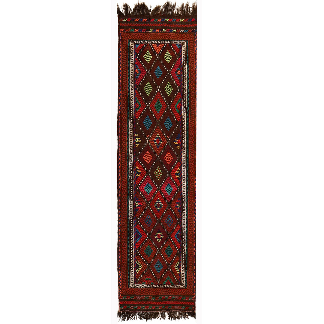 Afghan Suzuni Kilim Rug 2'1" x 7'9" Flat-Weave