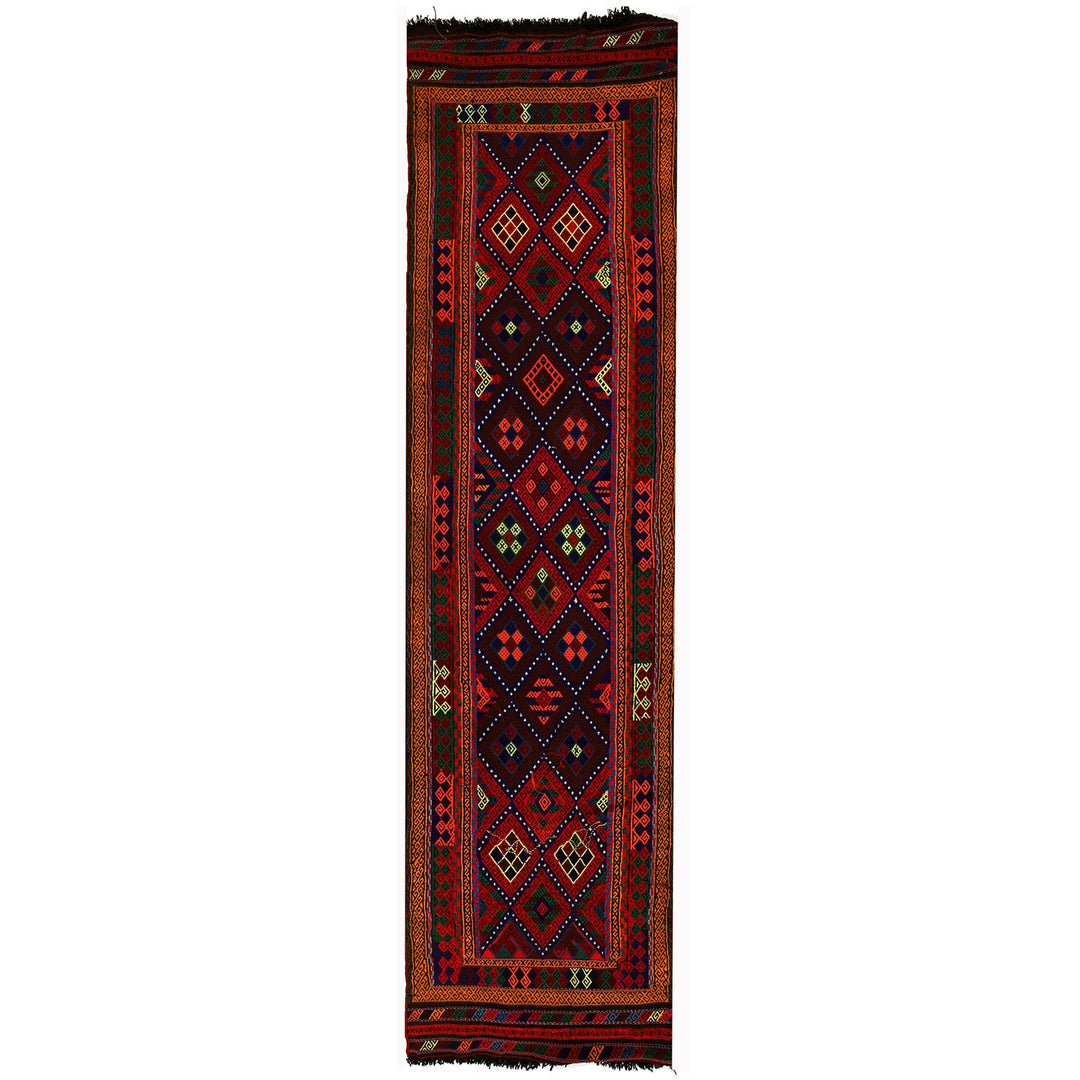 Afghan Suzuni Kilim Rug 2'3" x 9'0" Flat-Weave