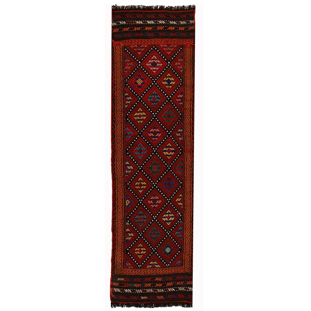 Afghan Suzuni Kilim Rug 2'0" x 6'5" Flat-Weave