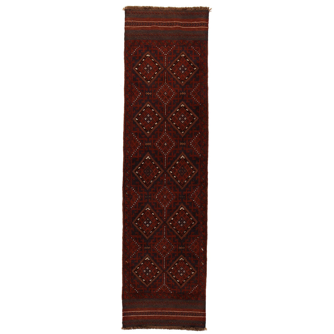 Red Afghan Mashwani Runner 2'0" x 7'6" Hand-Knotted