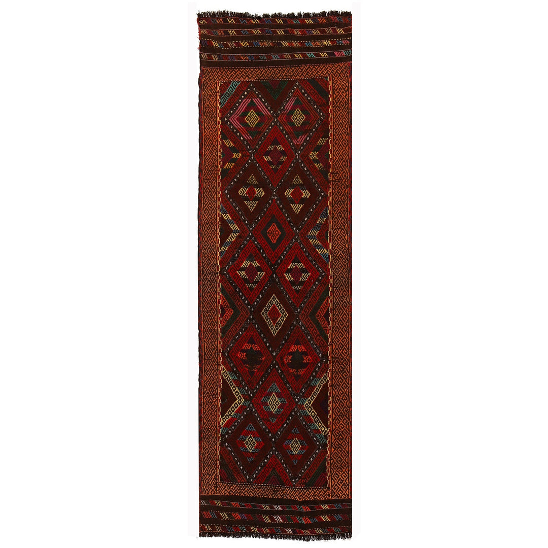 Afghan Suzuni Kilim Rug 2'0" x 6'7" Flat-Weave