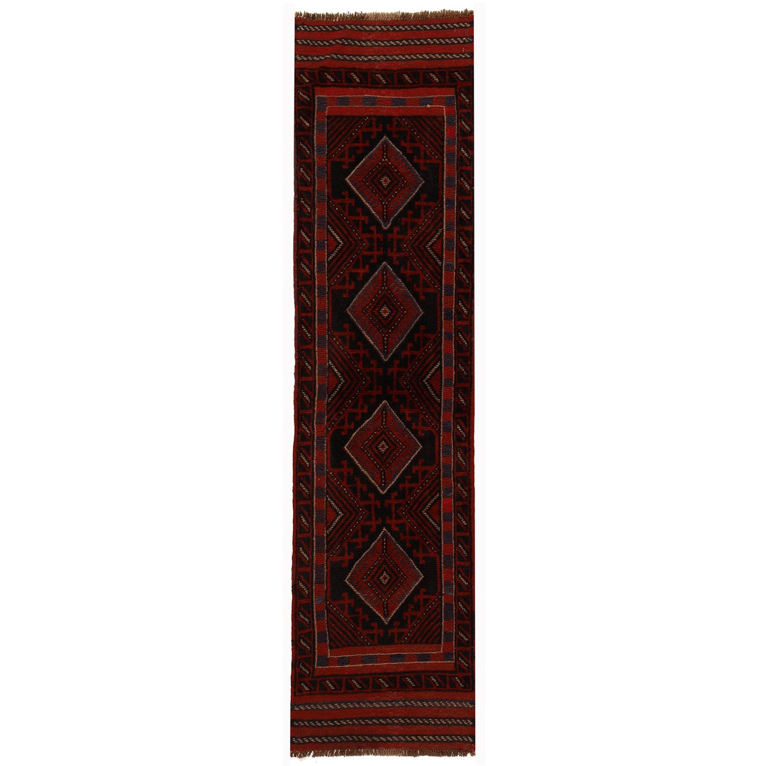Red Afghan Mashwani Runner 2'0" x 7'8" Hand-Knotted