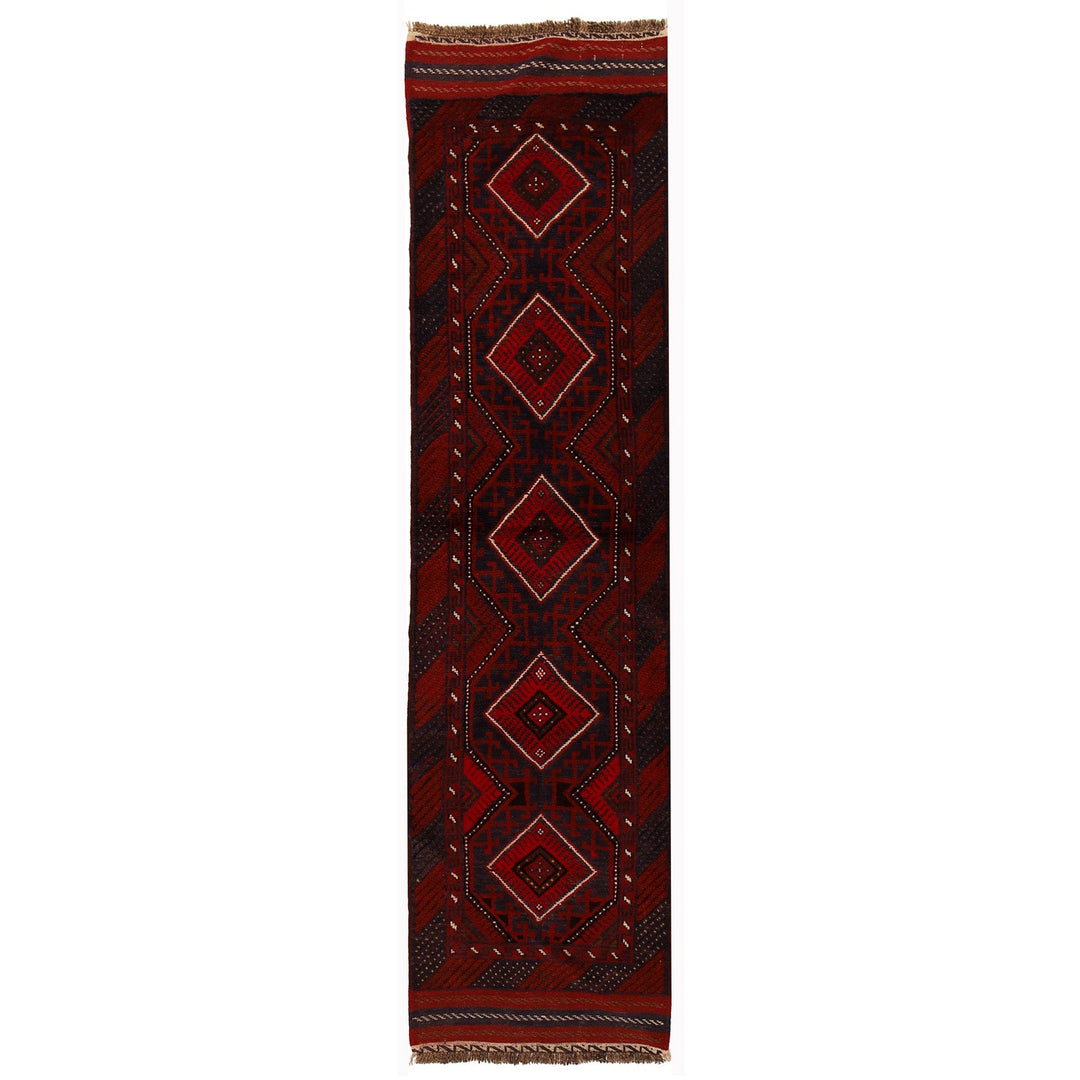 Red Afghan Mashwani Runner 2'0" x 7'9" Hand-Knotted