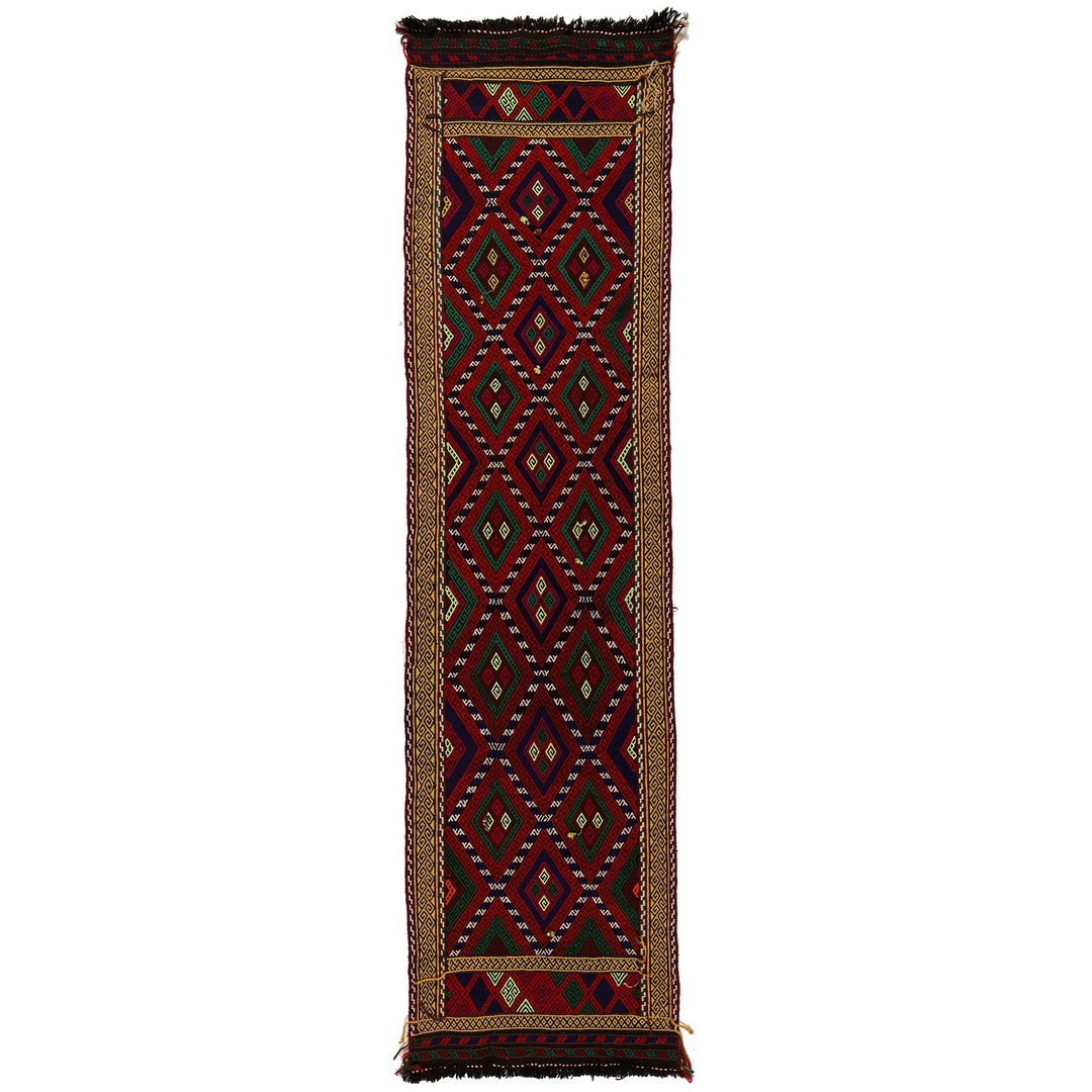 Afghan Suzuni Kilim Rug 2'4" x 9'0" Flat-Weave