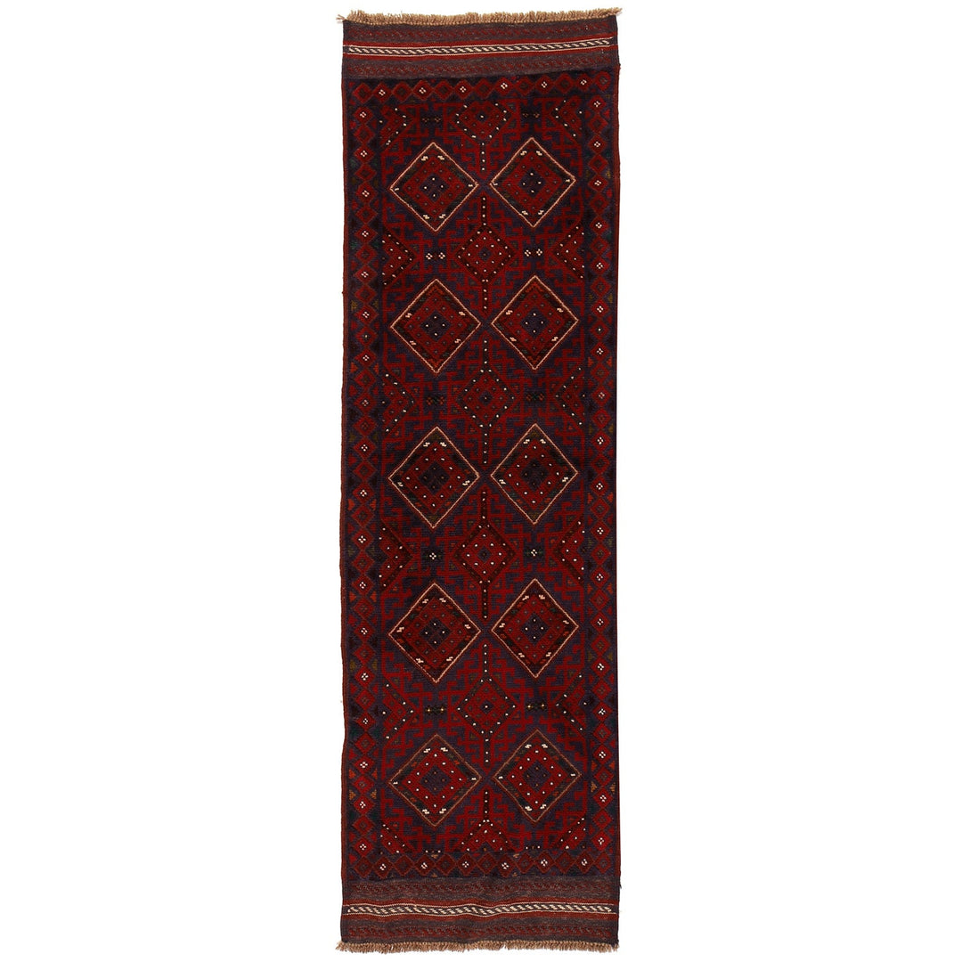 Red Afghan Mashwani Runner 2'0" x 8'1" Hand-Knotted