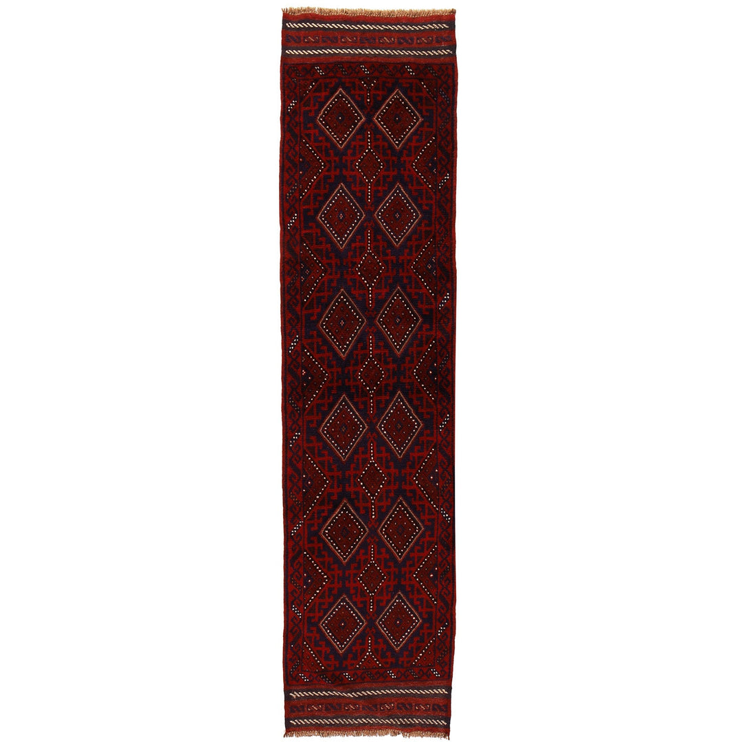 Red Afghan Mashwani Runner 2'0" x 8'3" Hand-Knotted