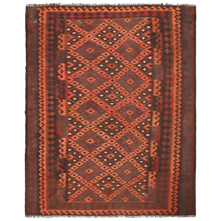 Afghan Maimana Kilim Rug 6'5" x 8'3" Flat-Weave