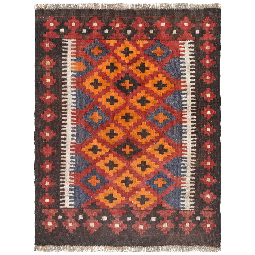 Afghan Maimana Kilim Rug 2' x 2'6" Flat-Weave