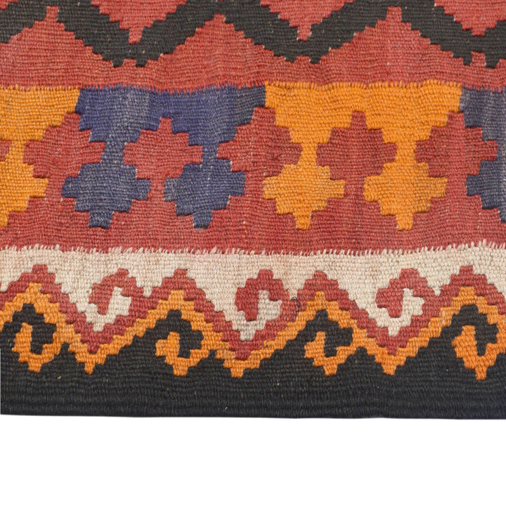 Afghan Maimana Kilim Rug 6'6" x 9' Flat-Weave detail