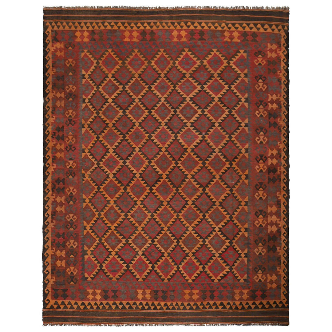 Afghan Maimana Kilim Rug 6'5" x 8'6" Flat-Weave
