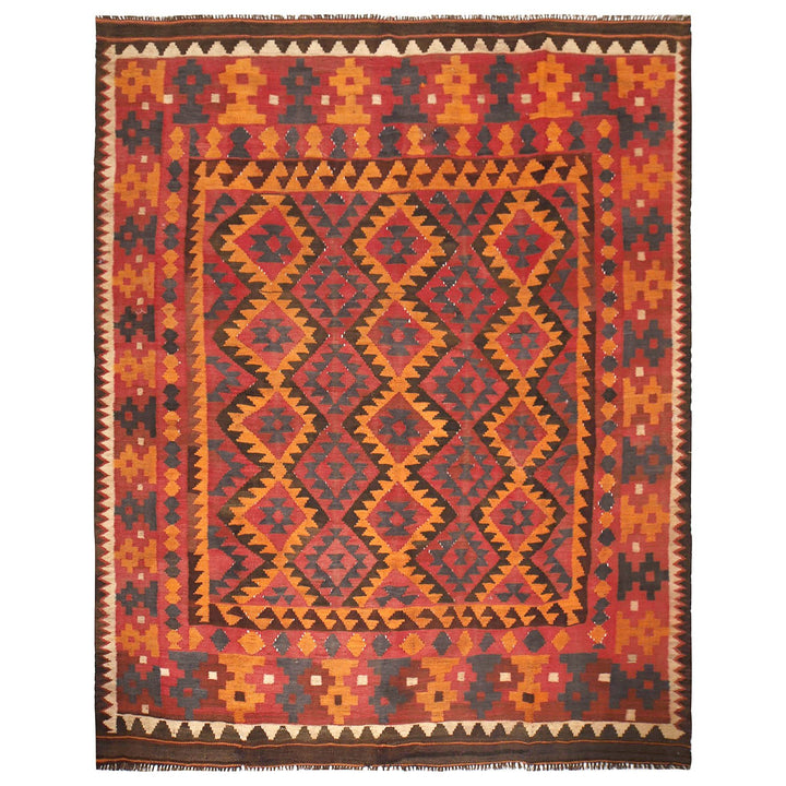 Afghan Maimana Kilim Rug 6'3" x 8'1" Flat-Weave