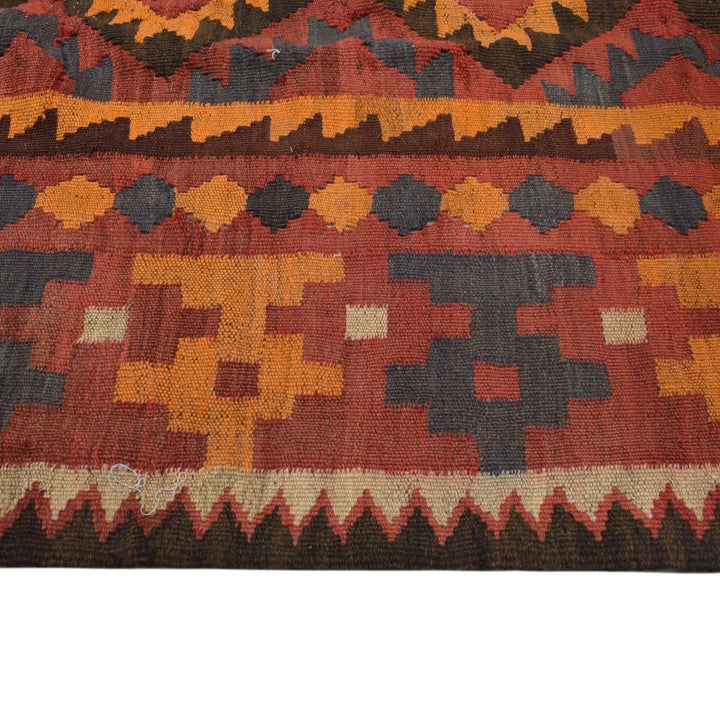 Afghan Maimana Kilim Rug 6'3" x 8'1" Flat-Weave detail