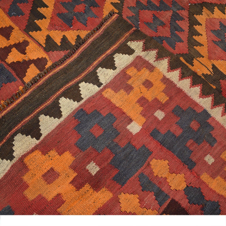 Afghan Maimana Kilim Rug 6'3" x 8'1" Flat-Weave border