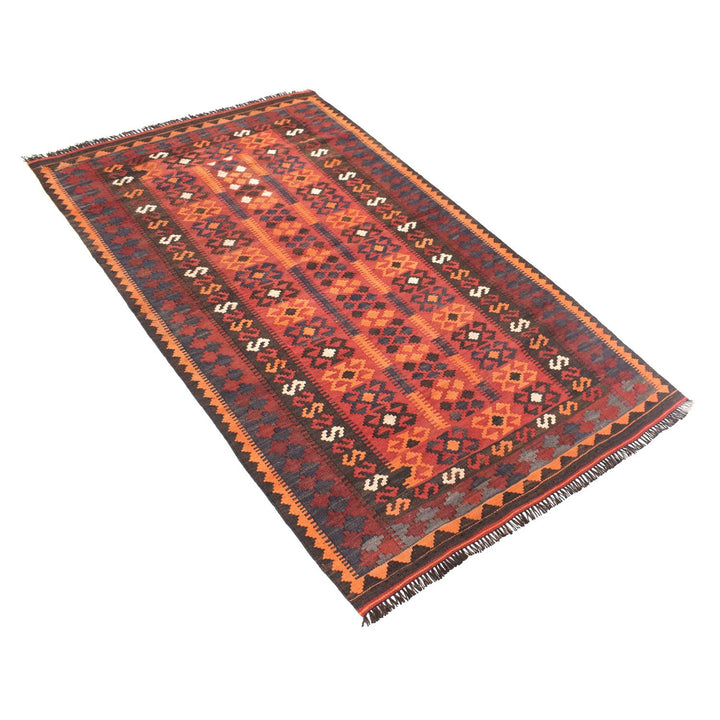 Afghan Maimana Kilim Rug 3'1" x 5'6" Flat-Weave close-up