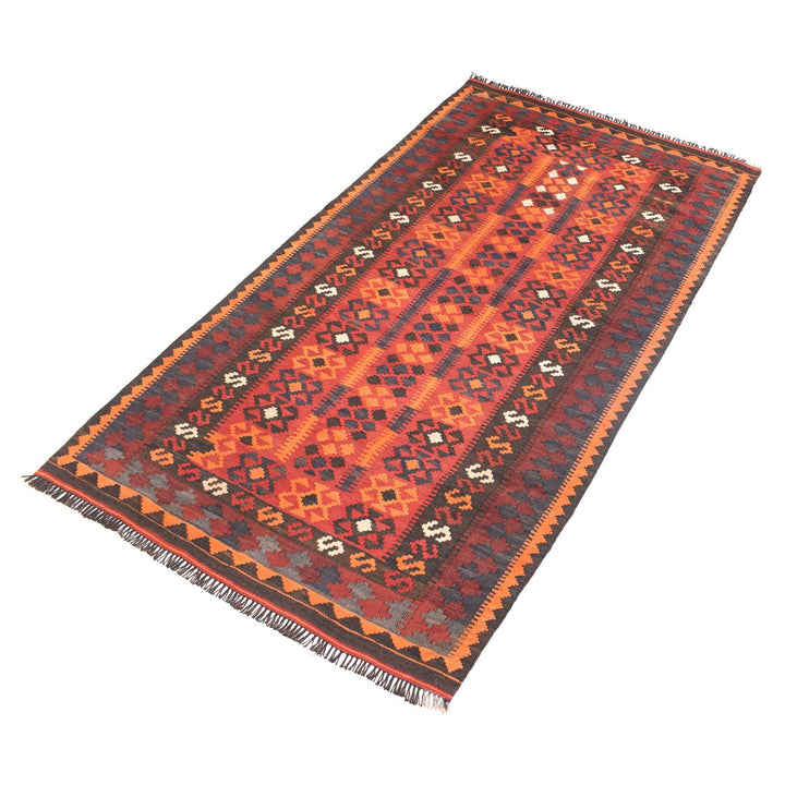 Afghan Maimana Kilim Rug 3'1" x 5'6" Flat-Weave pattern