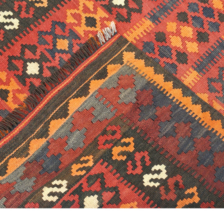 Afghan Maimana Kilim Rug 3'1" x 5'6" Flat-Weave border