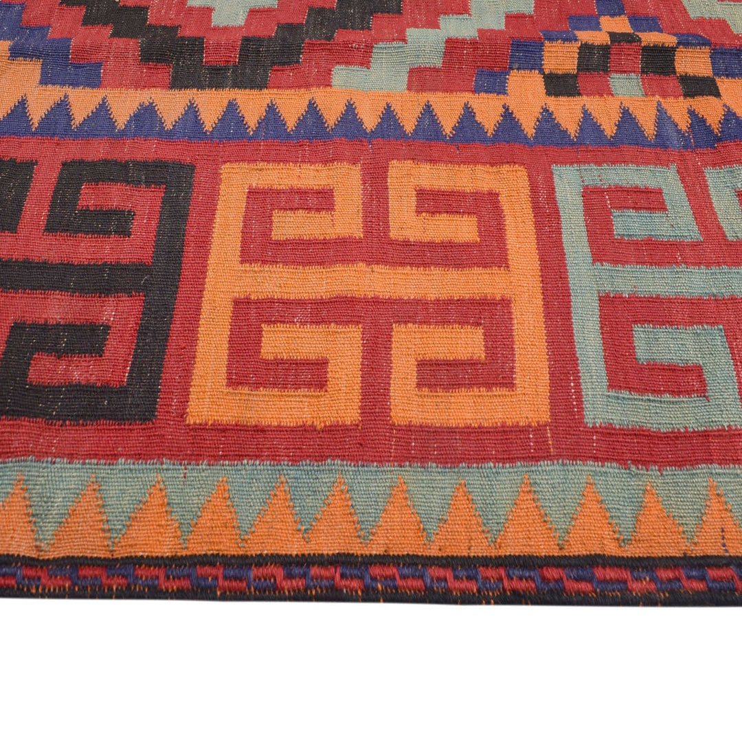 Afghan Maimana Kilim Rug 6'7" x 9'6" Flat-Weave detail